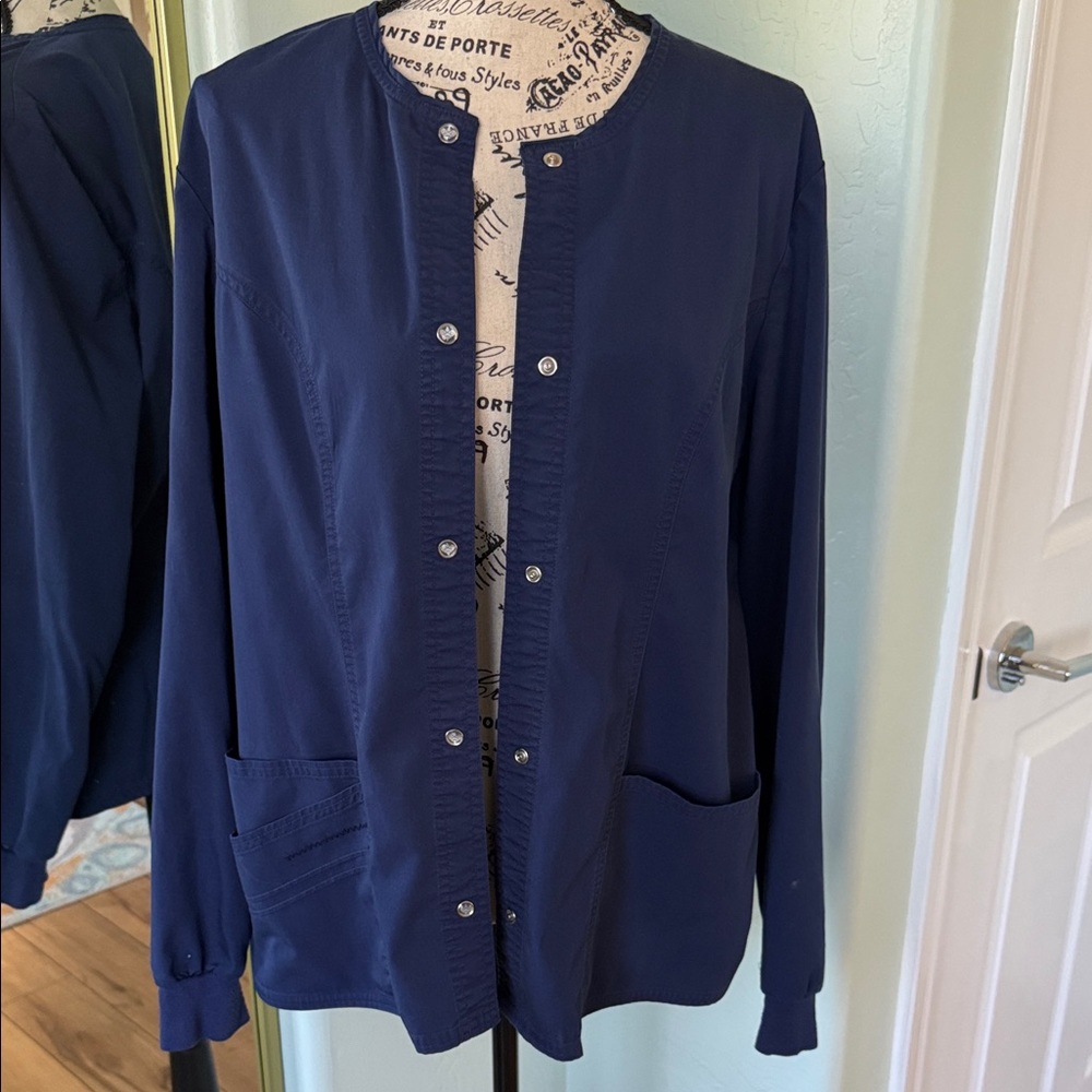Women's Navy Scrub  Jacket